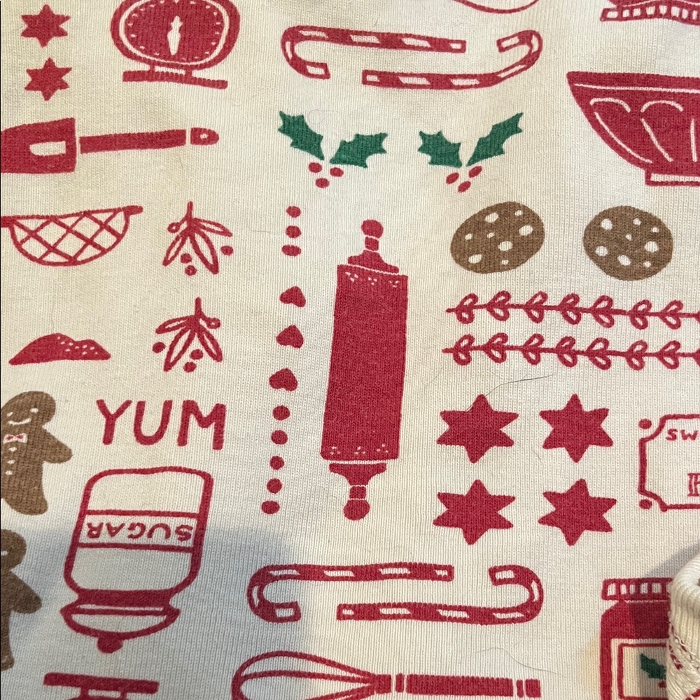 Hanna Andersson Kids Holiday Baking Pajama Set - Cream, Red, Brown - Picture 3 of 3